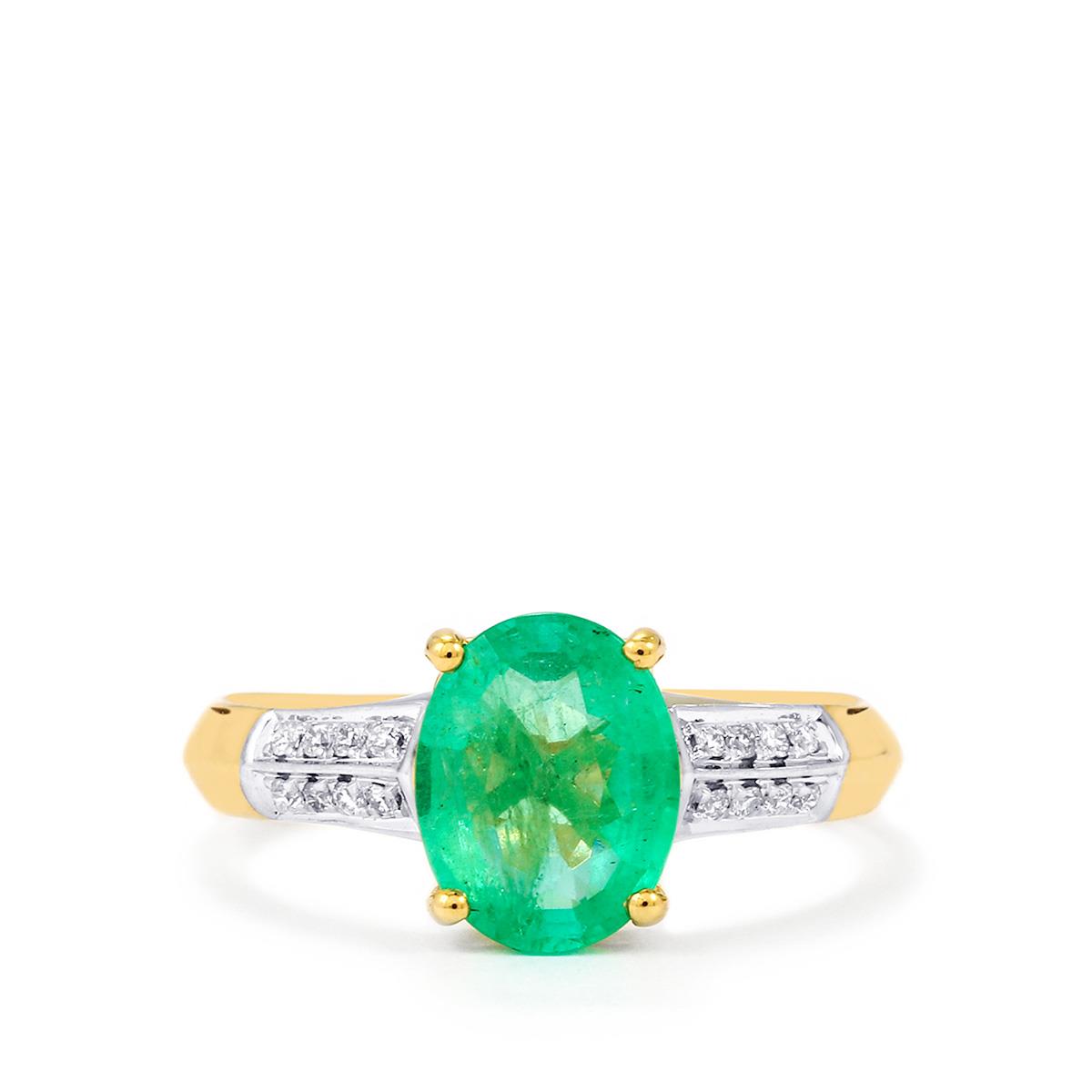 Ethiopian Emerald Diamond K Gold Tomas Rae Ring Mtgw Cts Gemporia