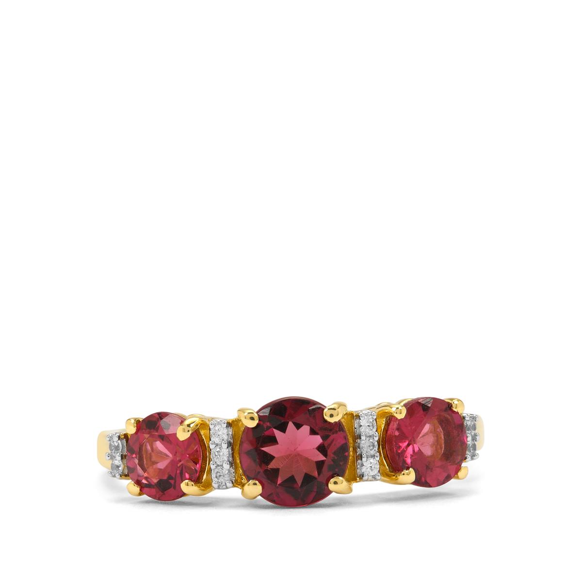 Congo Pink Tourmaline White Zircon K Gold Ring Atgw Cts Gemporia