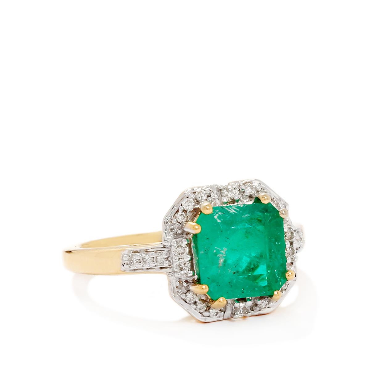 Colombia Emerald Diamond K Gold Tomas Rae Ring Mtgw Cts Gemporia