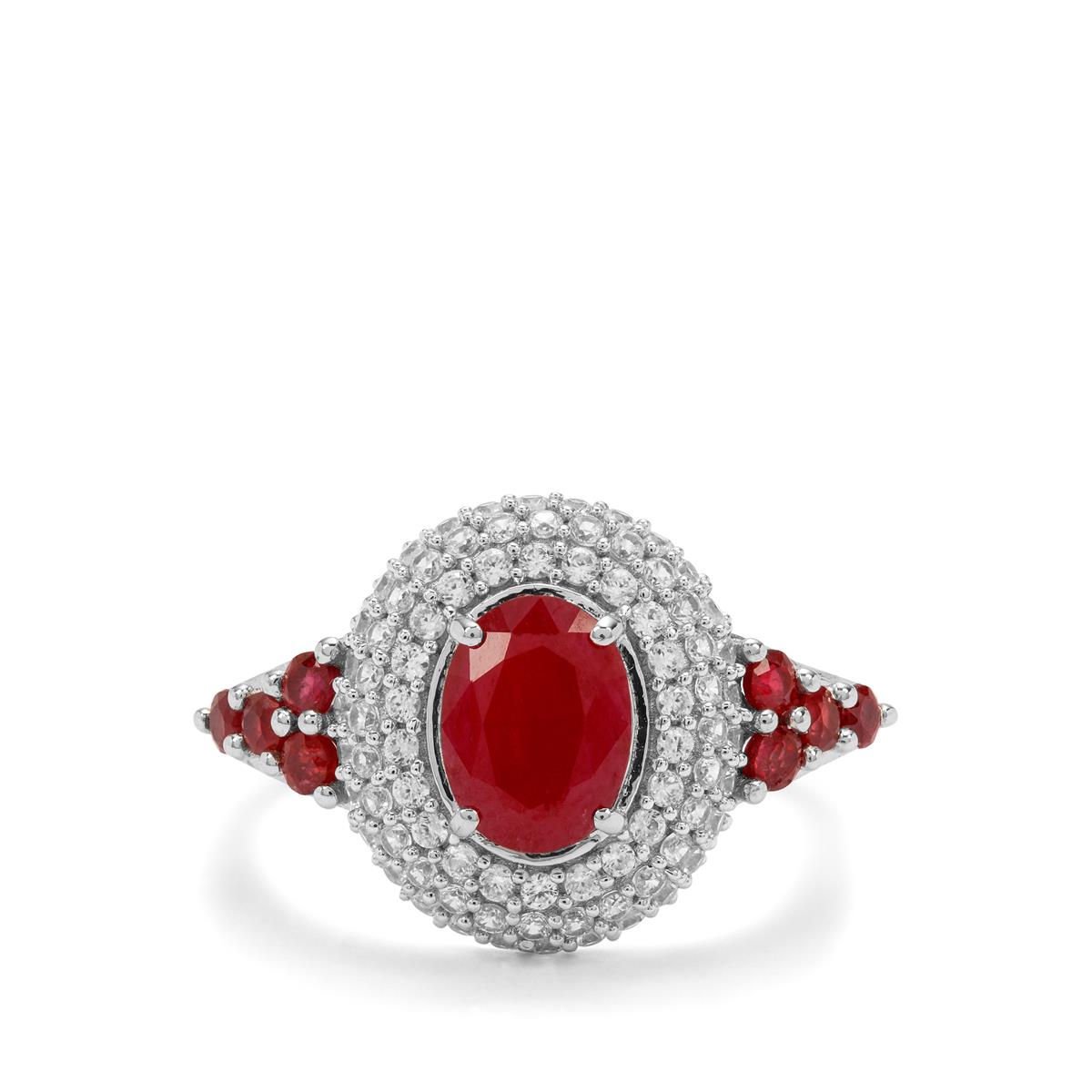 Burmese Ruby White Zircon K White Gold Ring Atgw Cts Gemporia