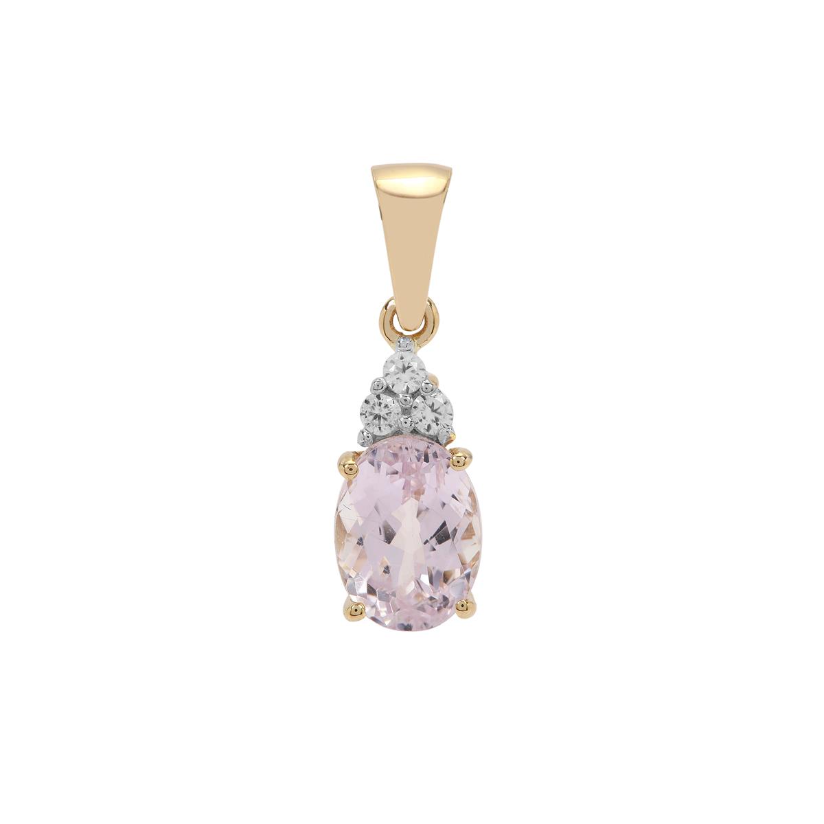 Minas Gerais Kunzite White Zircon K Gold Pendant Atgw Cts Gemporia