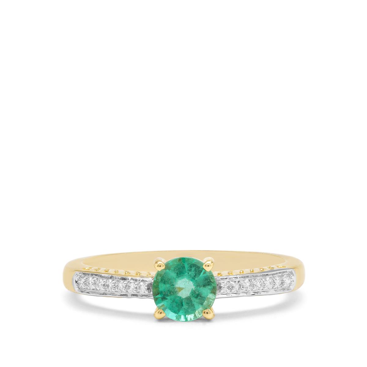 Ethiopian Emerald Diamond 18K Gold Tomas Rae Ring MTGW 0 60ct Gemporia