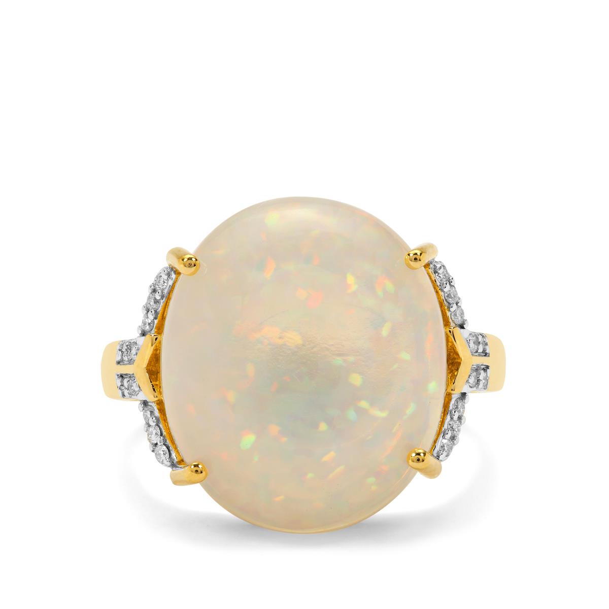 Ethiopian Opal Diamond 18K Gold Lorique Ring MTGW 10 47cts Gemporia