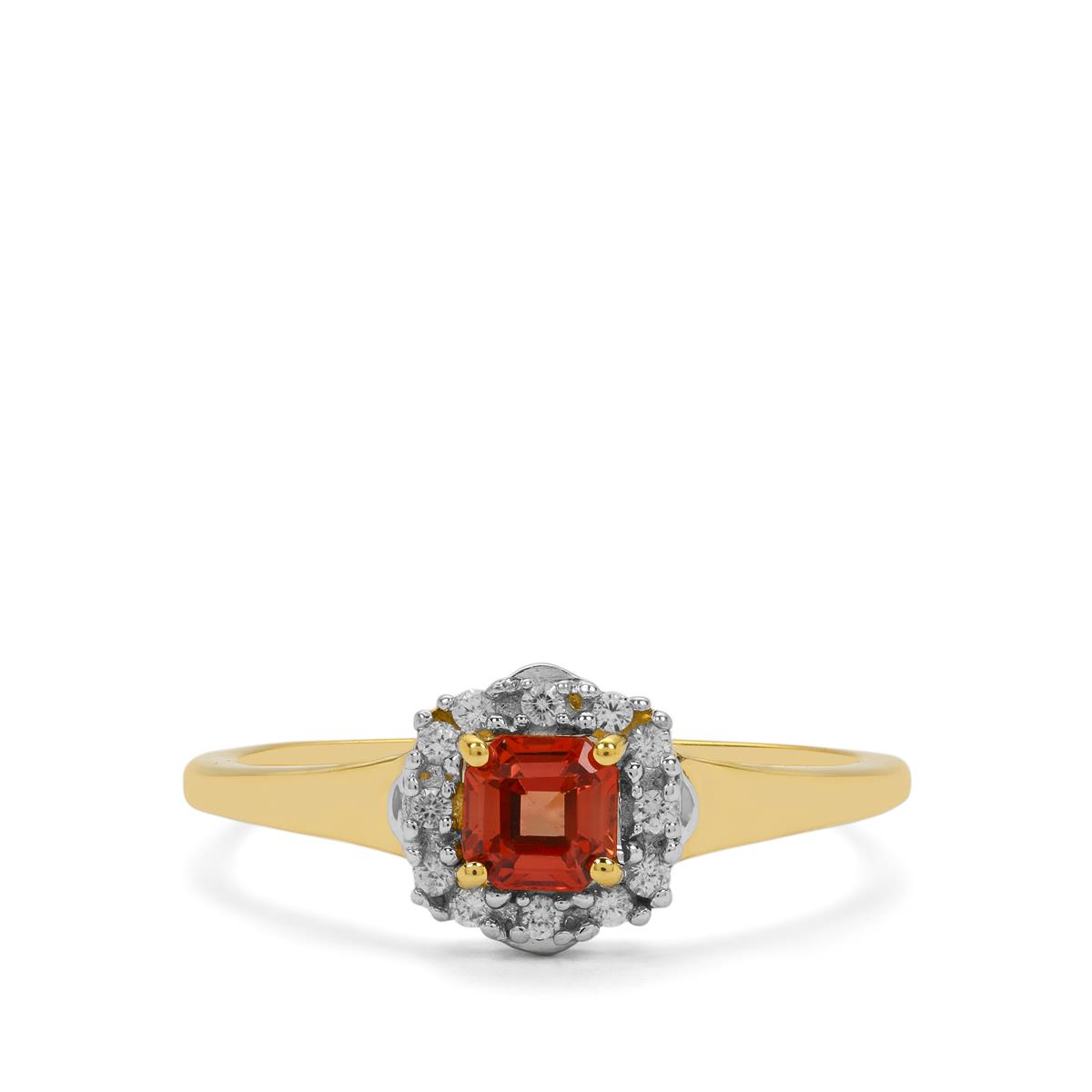 Asscher Cut Songea Red Sapphire White Zircon K Gold Ring Atgw Ct