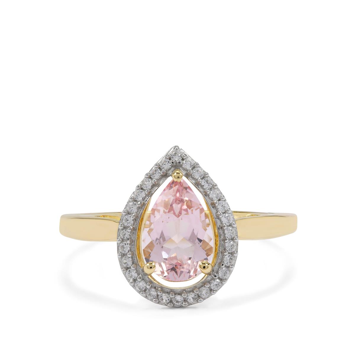 Idar Pink Morganite White Zircon K Gold Ring Atgw Cts Gemporia