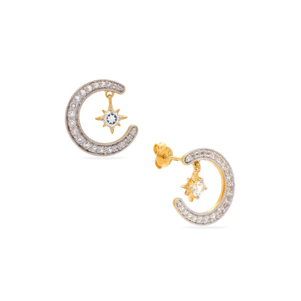 Cts White Topaz Midas Moon And Star Earrings Gemporia