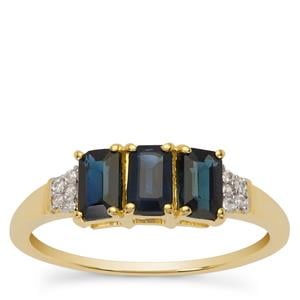 Australian Blue Sapphire White Zircon K Gold Ring Atgw Ct Gemporia