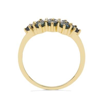 Australian Blue Sapphire White Zircon K Gold Ring Atgw Cts