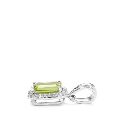 Changbai Peridot White Zircon Sterling Silver Pendant Gemporia