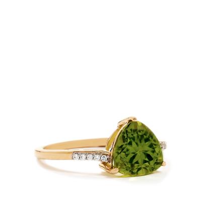 Changbai Peridot White Zircon K Gold Ring Atgw Cts Gemporia