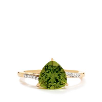 Changbai Peridot White Zircon K Gold Ring Atgw Cts Gemporia