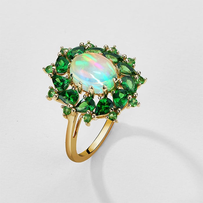 Opal & Tsavorite Ring