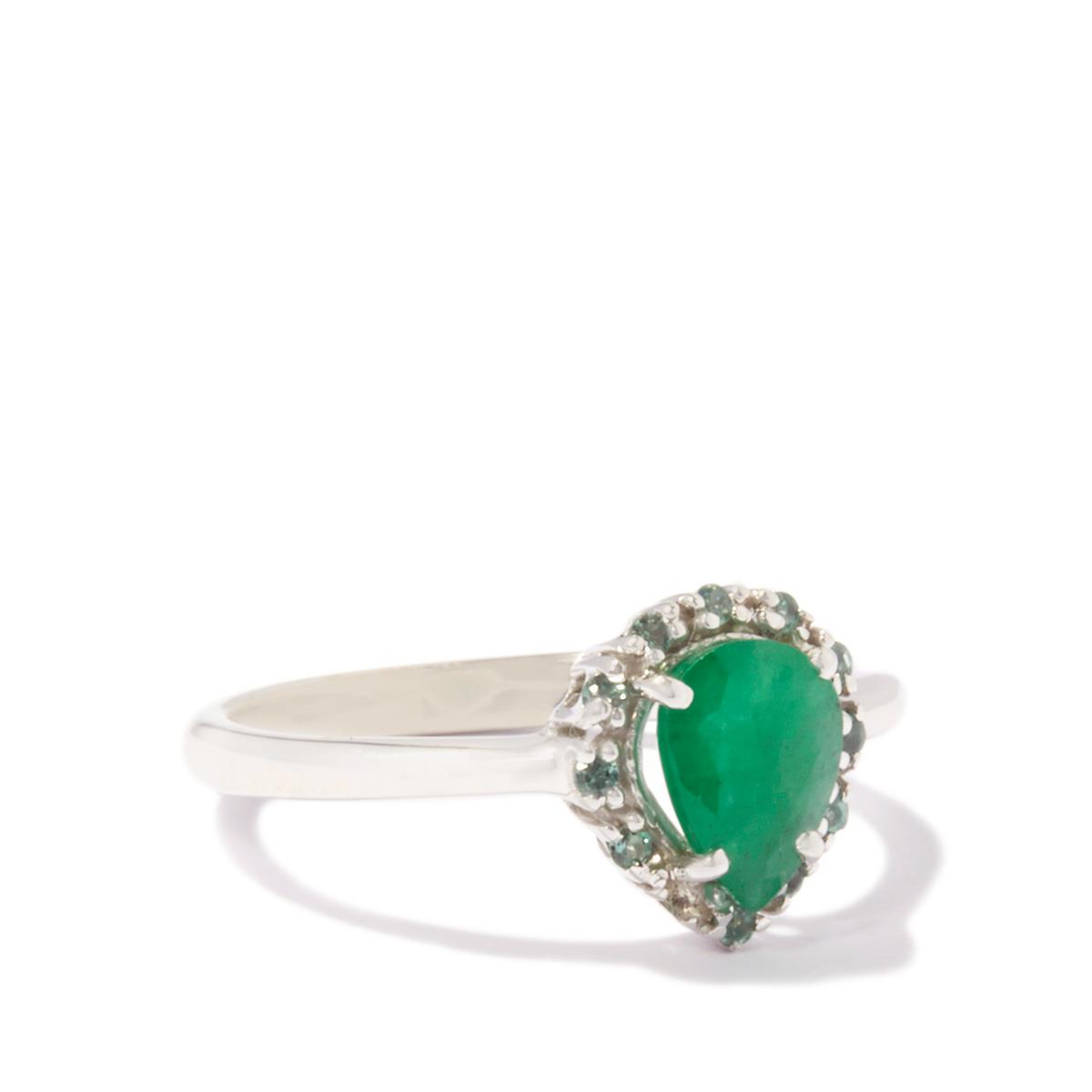 Emerald & Orissa Alexandrite Sterling Silver Ring ATGW 1.22cts | Gemporia