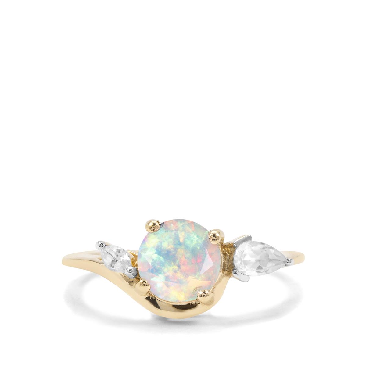 Kelayi Opal & White Zircon 9K Gold Ring ATGW 1.16cts | Gemporia