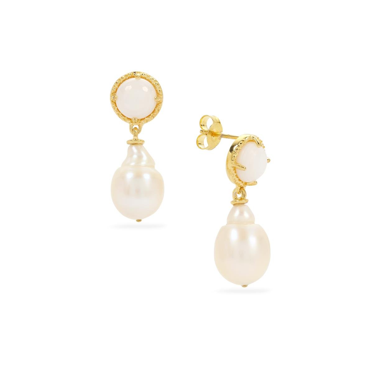 Kaori Cultured Pearl & Mother of Pearl Midas Earrings (8x15mm) | Gemporia