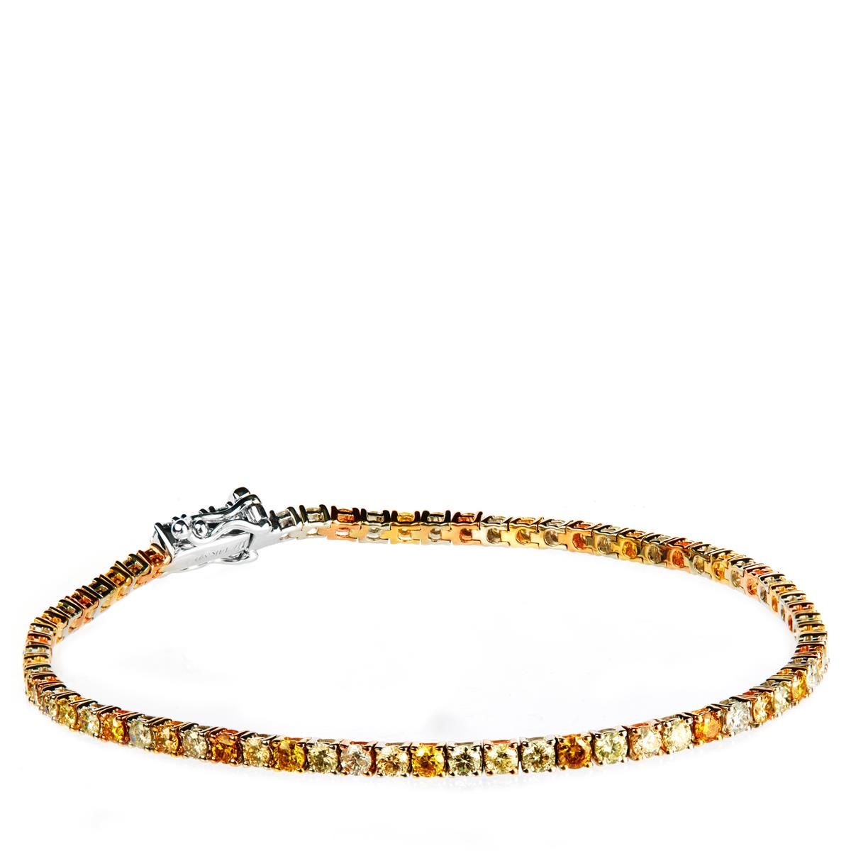 18k (750‰) three-tone gold bracelet with alternating links Length: 20 cm