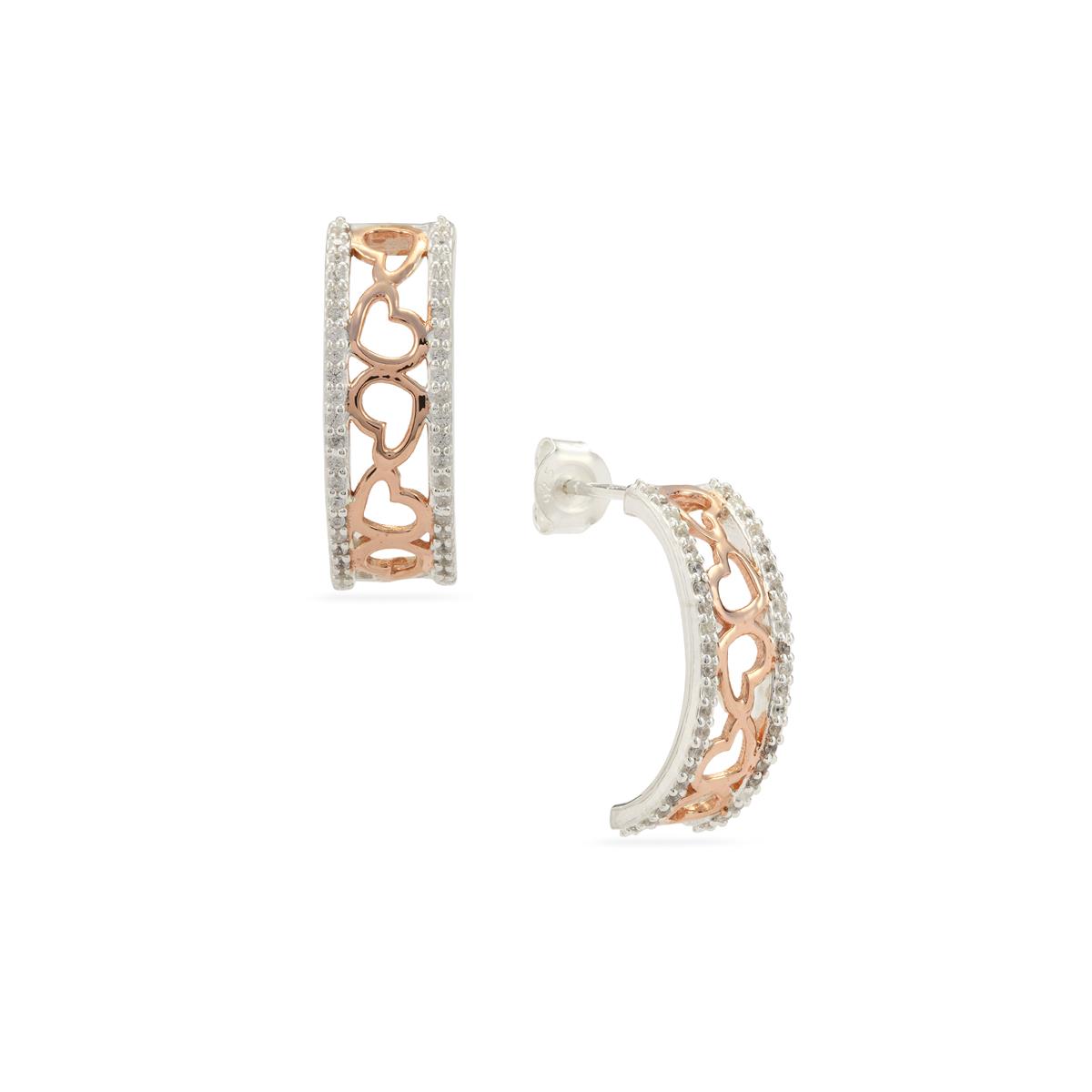 Sterling Silver Purple And White Zircon Earrings
