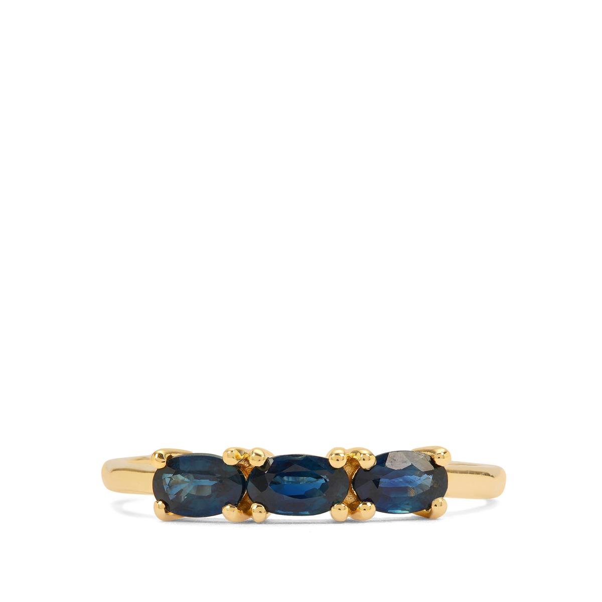 Blue Australian Sapphire Map of Tasmania Necklace ~ Yellow Gold