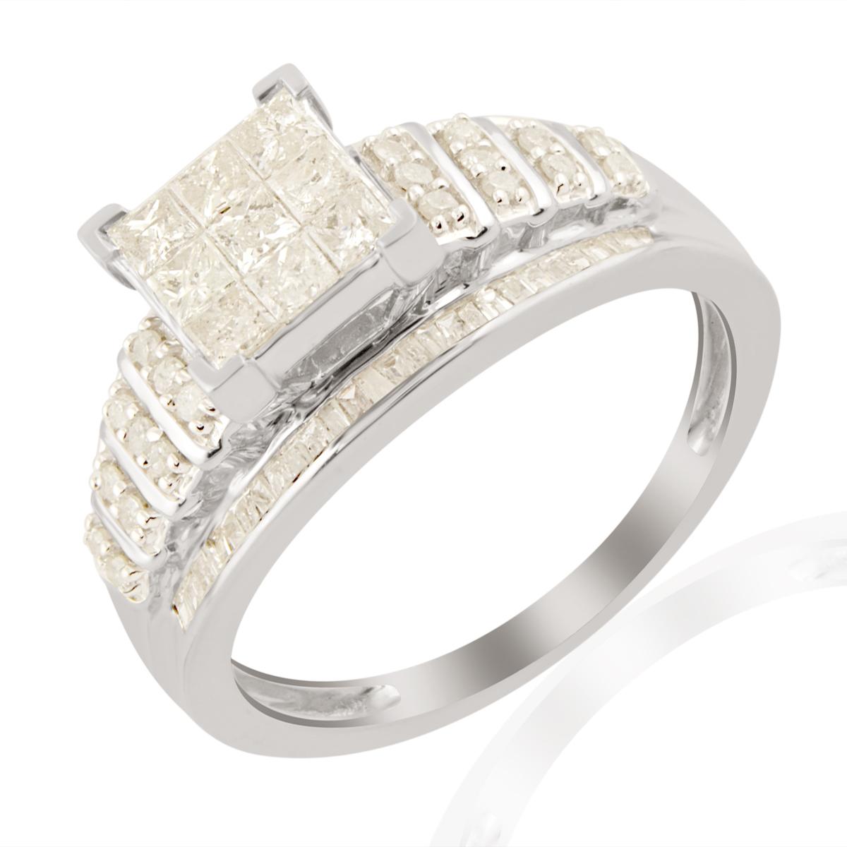 1ct Diamond Sterling Silver Ring | Gemporia