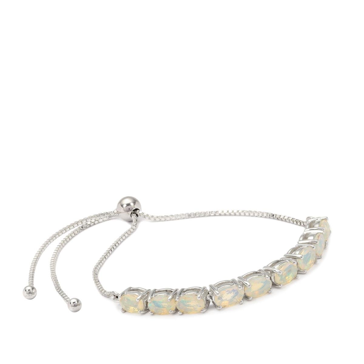 2.55cts Ethiopian Opal Sterling Silver Slider Bracelet | Gemporia