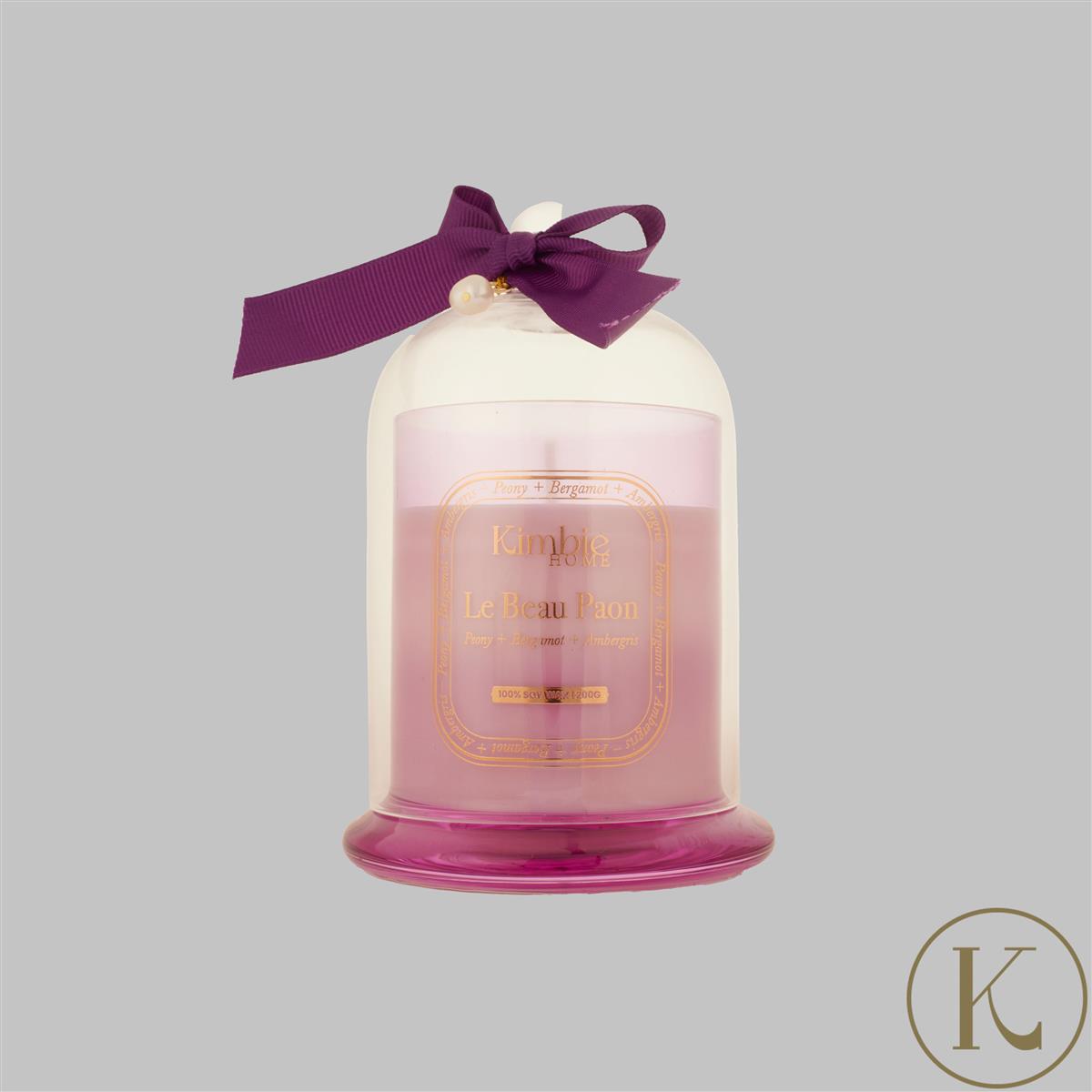 Kimbie Home Le Beau Paon Candle With Cloche 200gm Gemporia