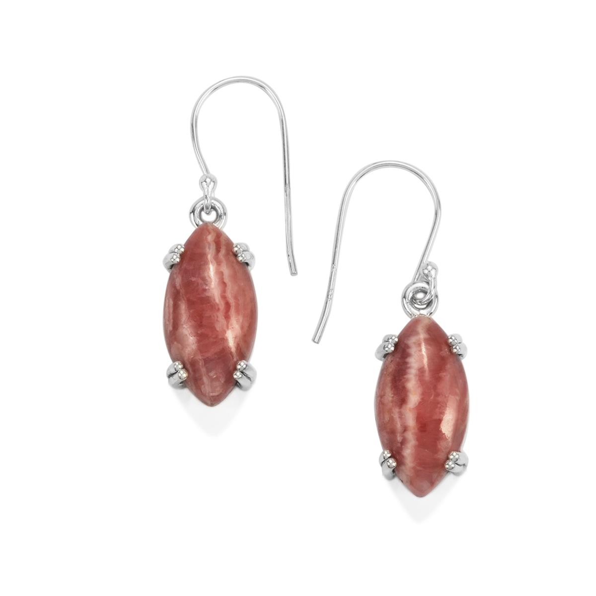 20ct Inca Rose Rhodochrosite Sterling Silver Aryonna Earrings Gemporia