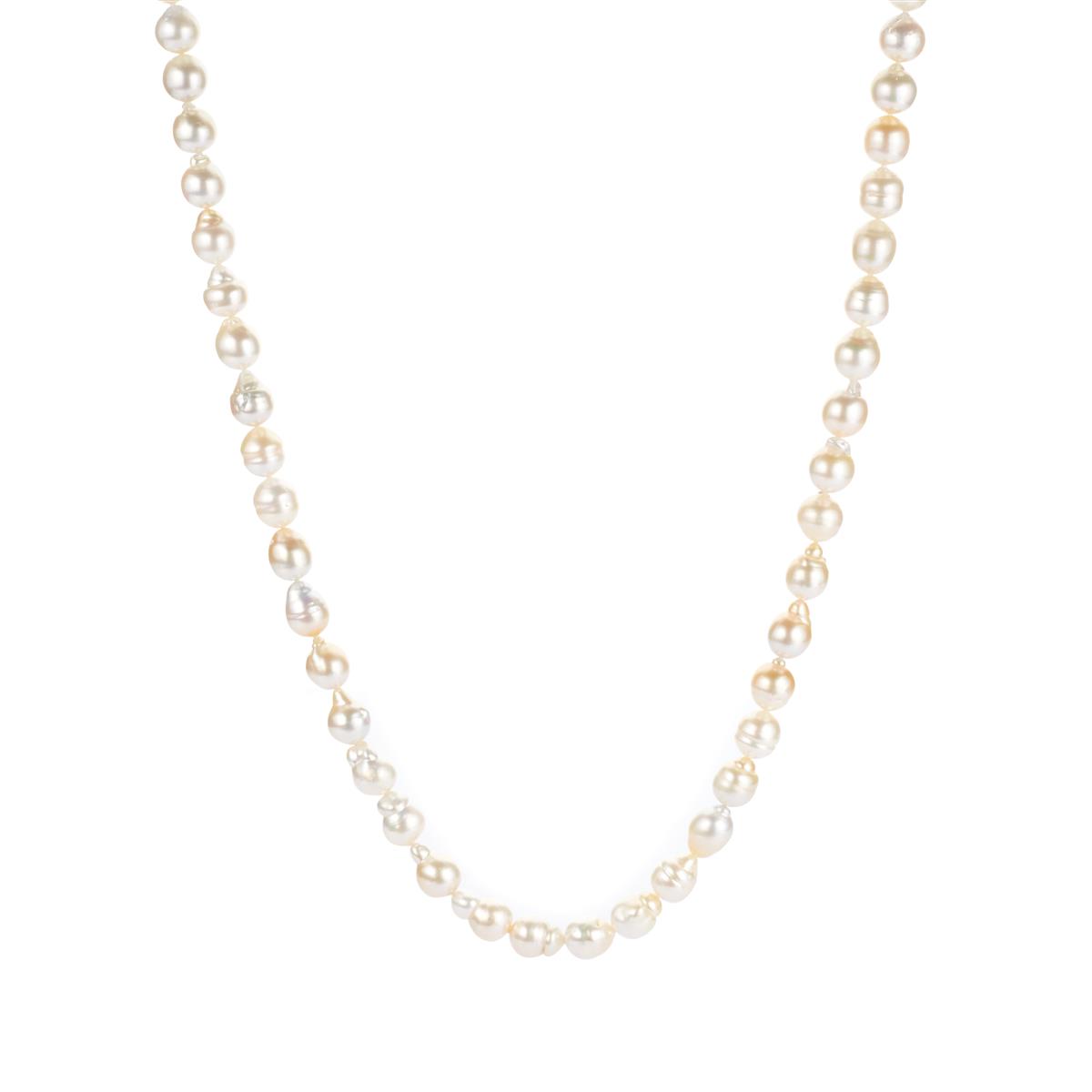 South Sea Cultured Pearl (8x9mm) Necklace in Sterling Silver | Gemporia