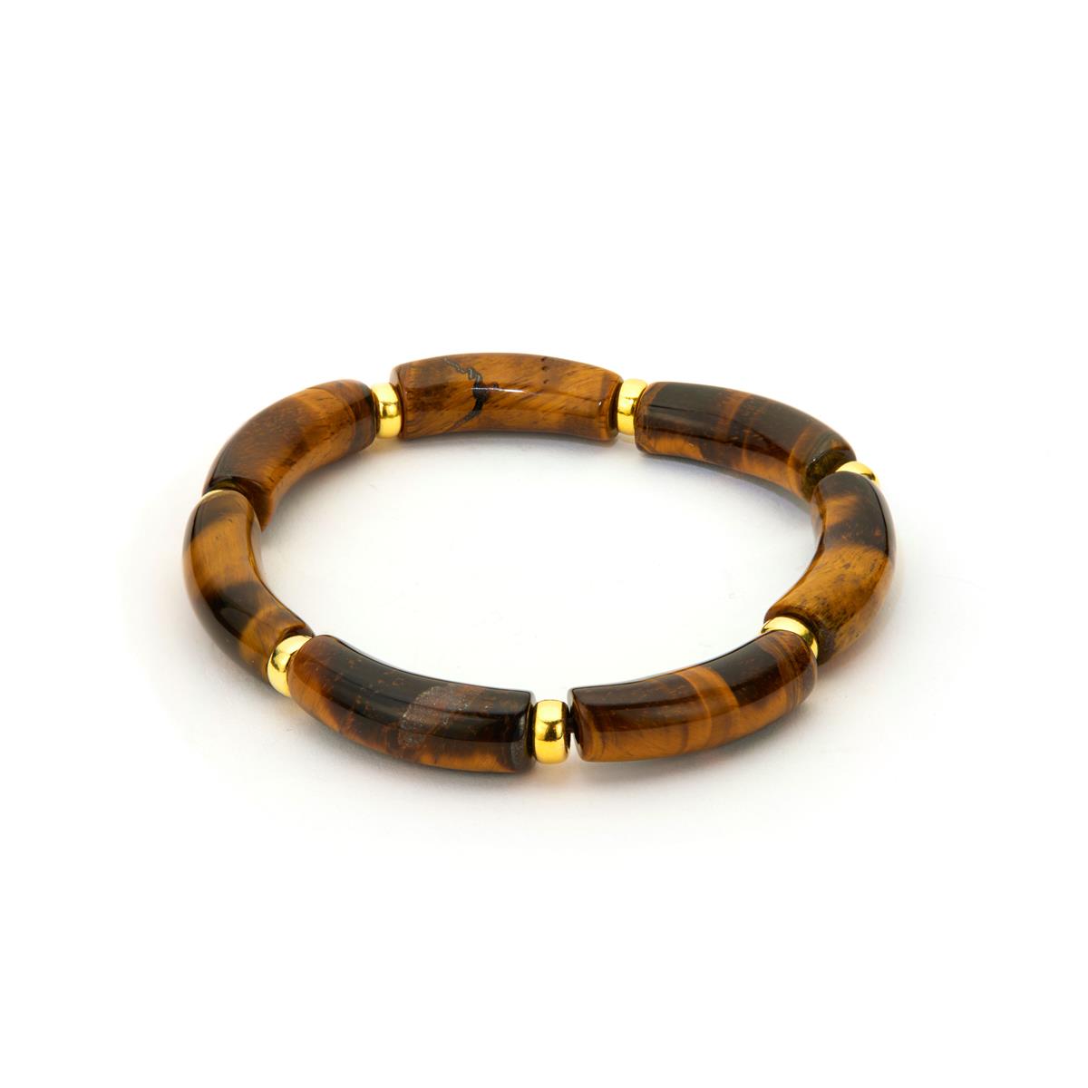 Peace 9k yellow gold blue tigers eye and green jade bracelet