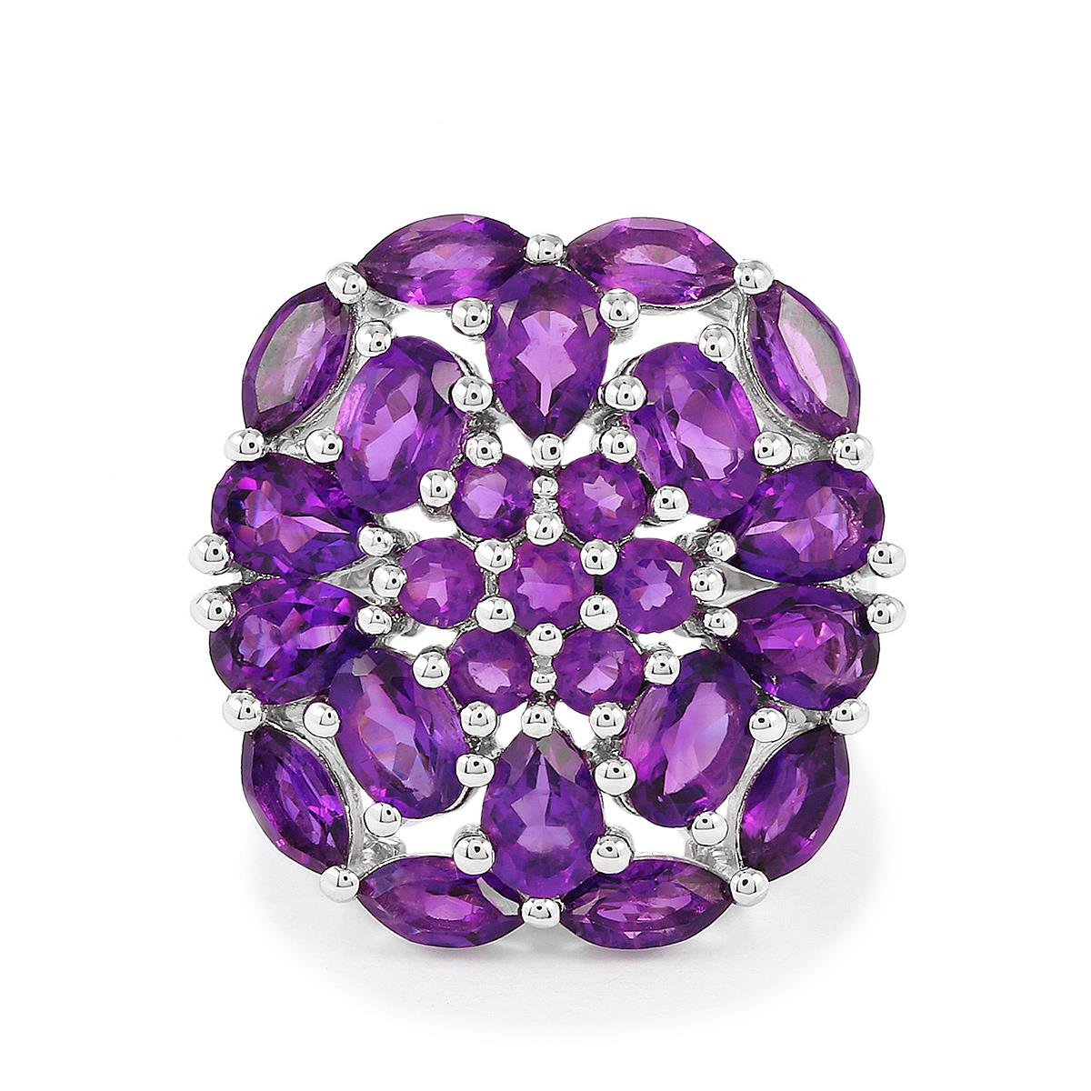 Zambian Amethyst Ring in Sterling Silver 6.61cts | Gemporia