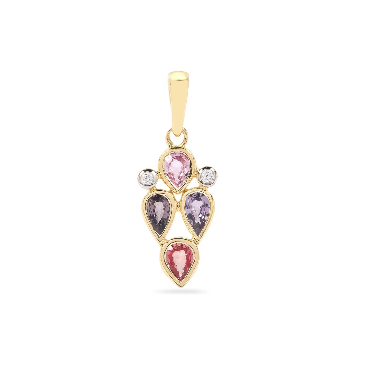 Gem Treasures 3.96ctw Australian Blue Sapphire & Zircon Pendant w/ Chain main image 1