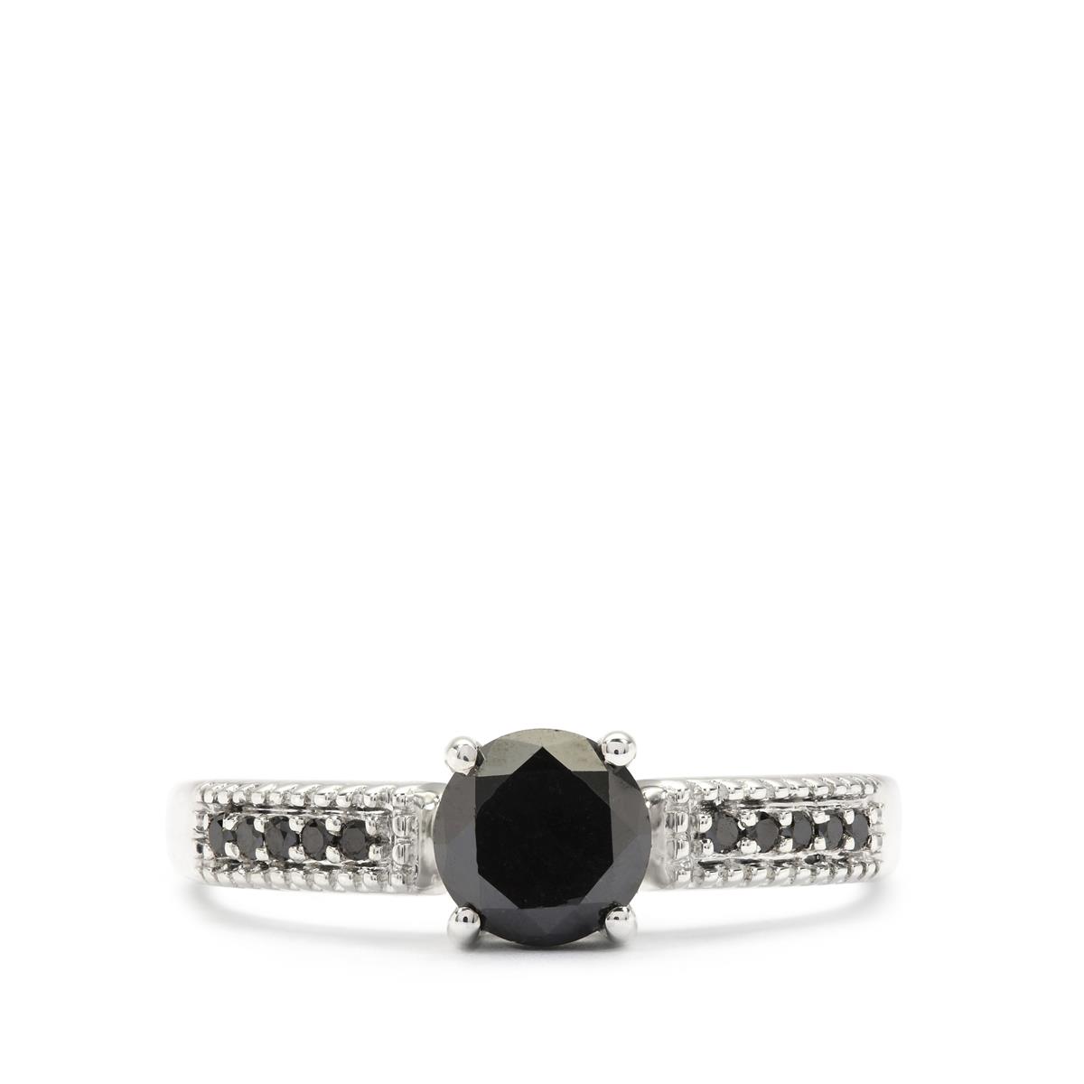 0.54 Carat Genuine Black Diamond .925 Sterling Silver Ring main image 0