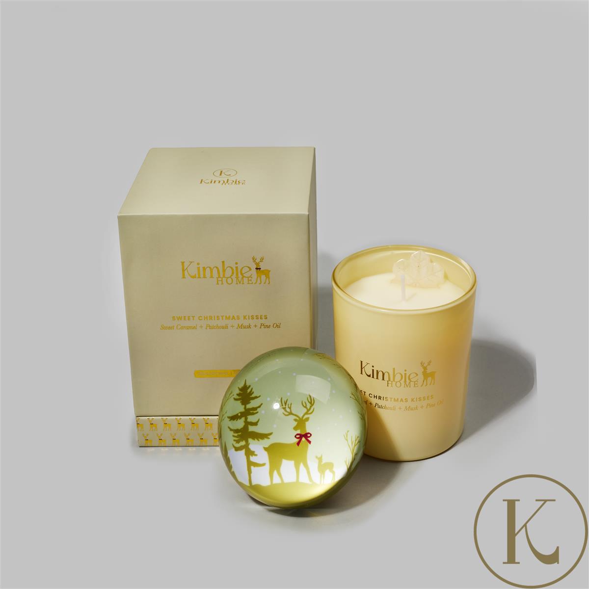 Sweet Christmas Kisses Paperweight Candle by Kimbie Home 200g Gemporia