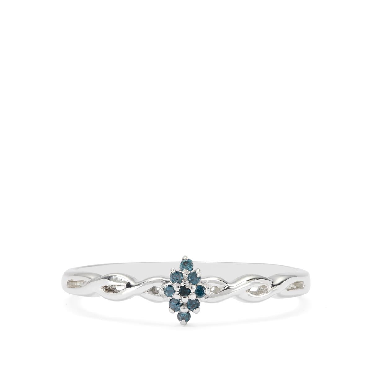 Blue Diamond Ring in Sterling Silver 0.05cts | Gemporia