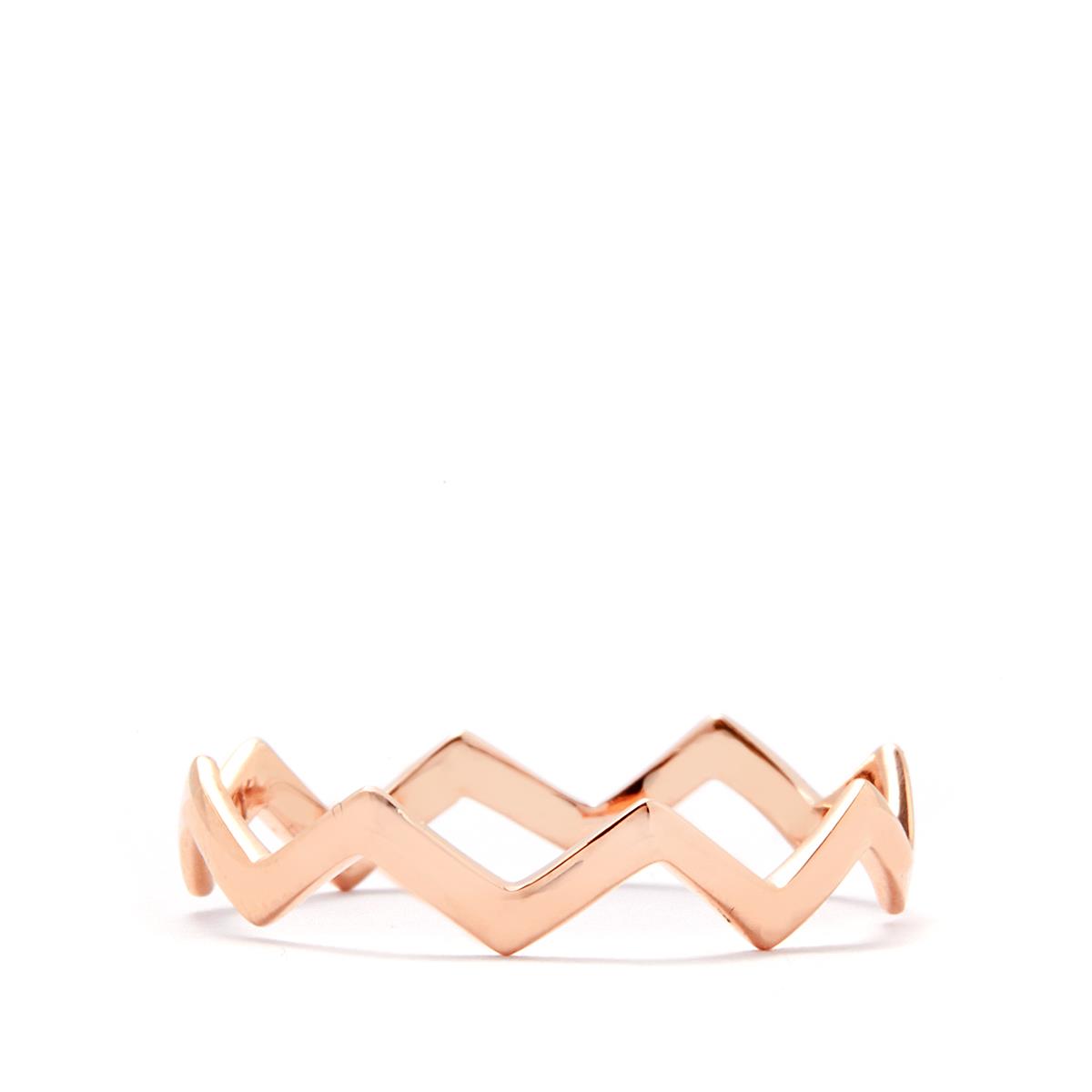 9K Rose Gold Zig Zag Stacker Ring Gemporia