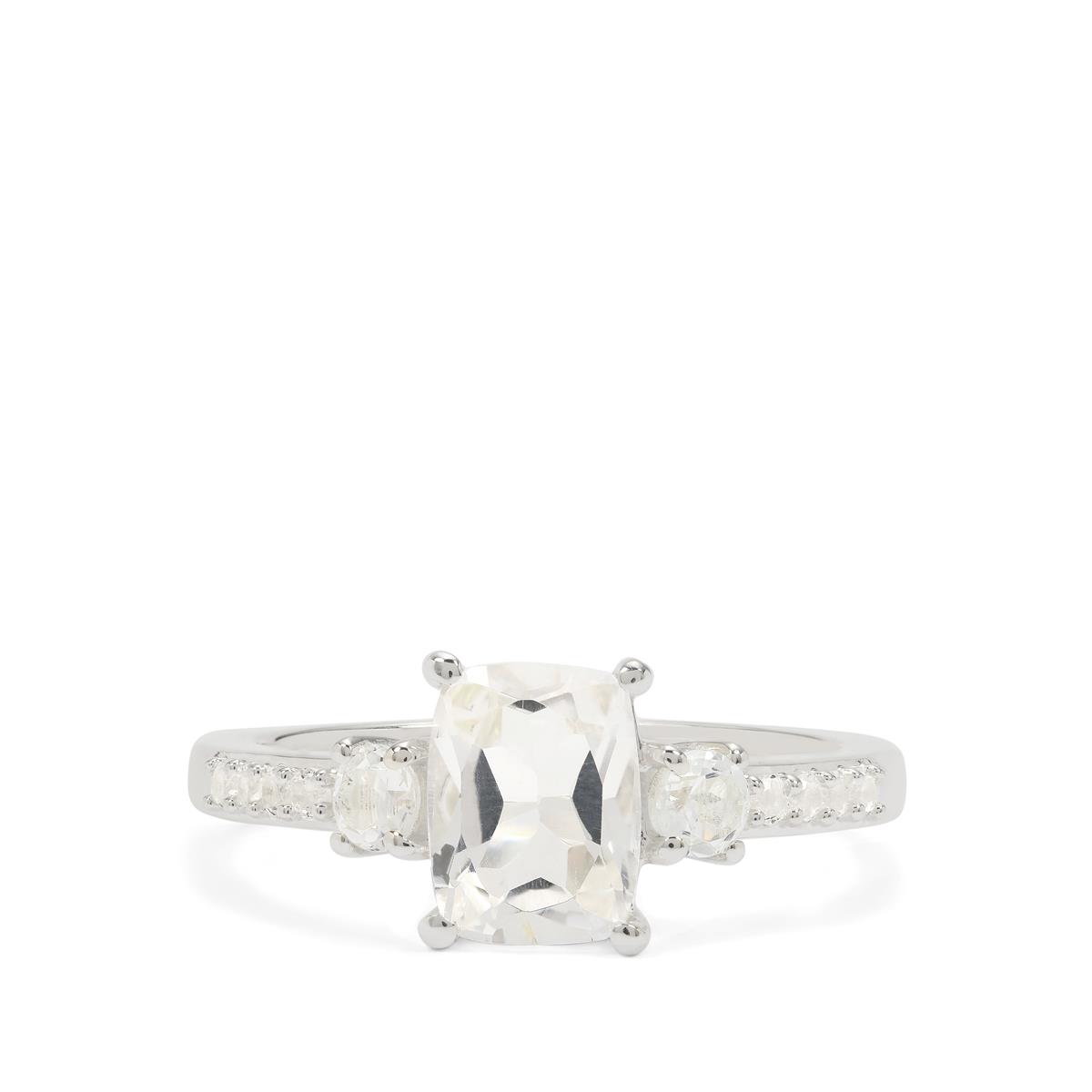 Gem Treasures Sterling Silver 2.48ctw White Topaz Wide Band Ring main image 1