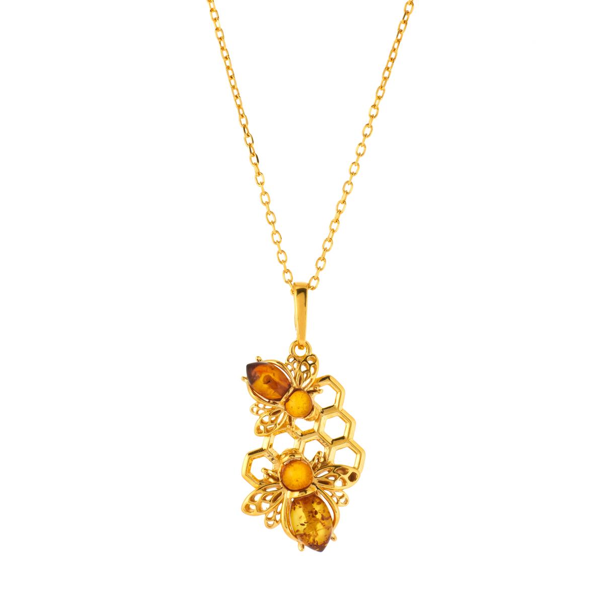Cognac Baltic Sea Amber & Rudraksha Necklace Set