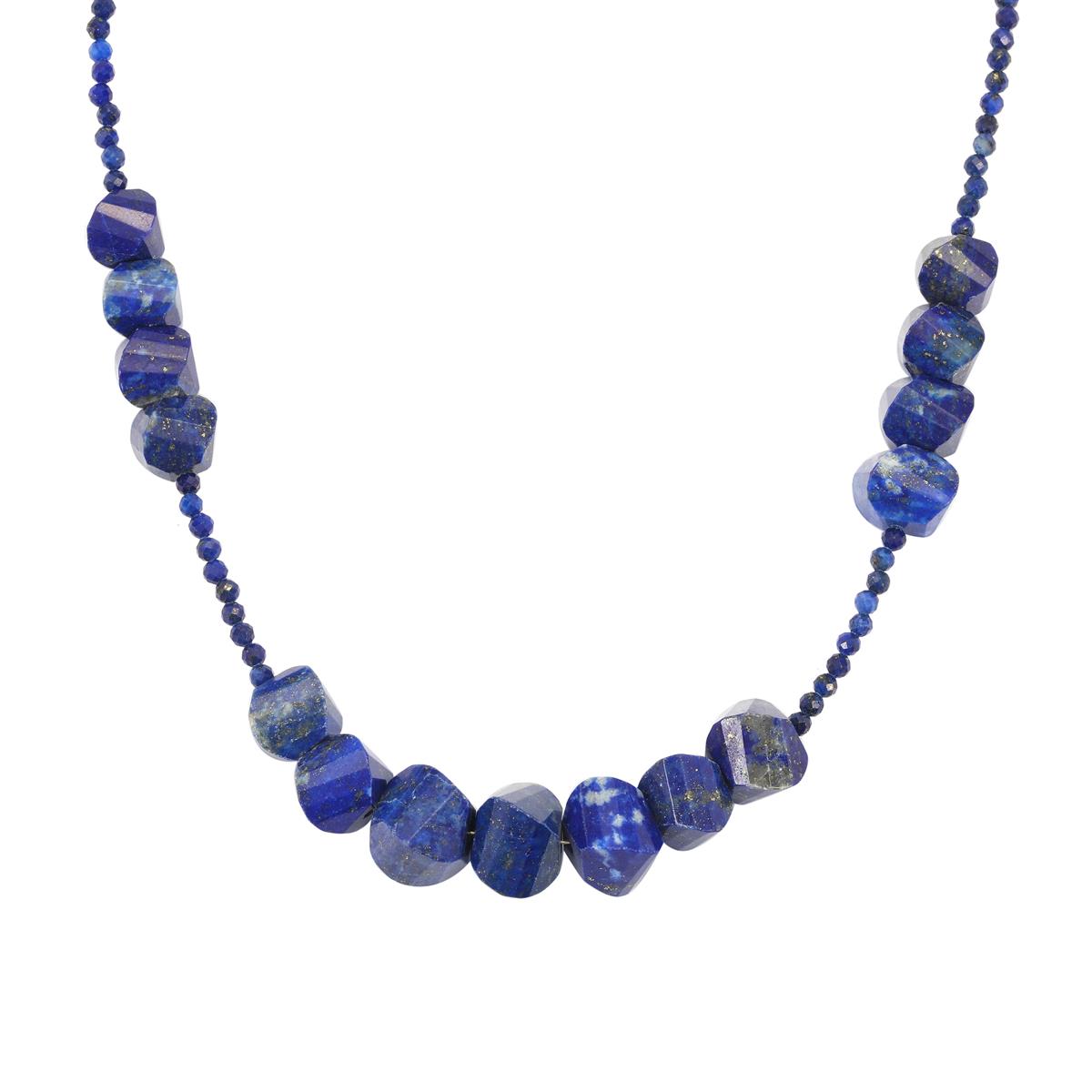 109cts Sar-i-sang Lapis Lazuli Sterling Silver Necklace 