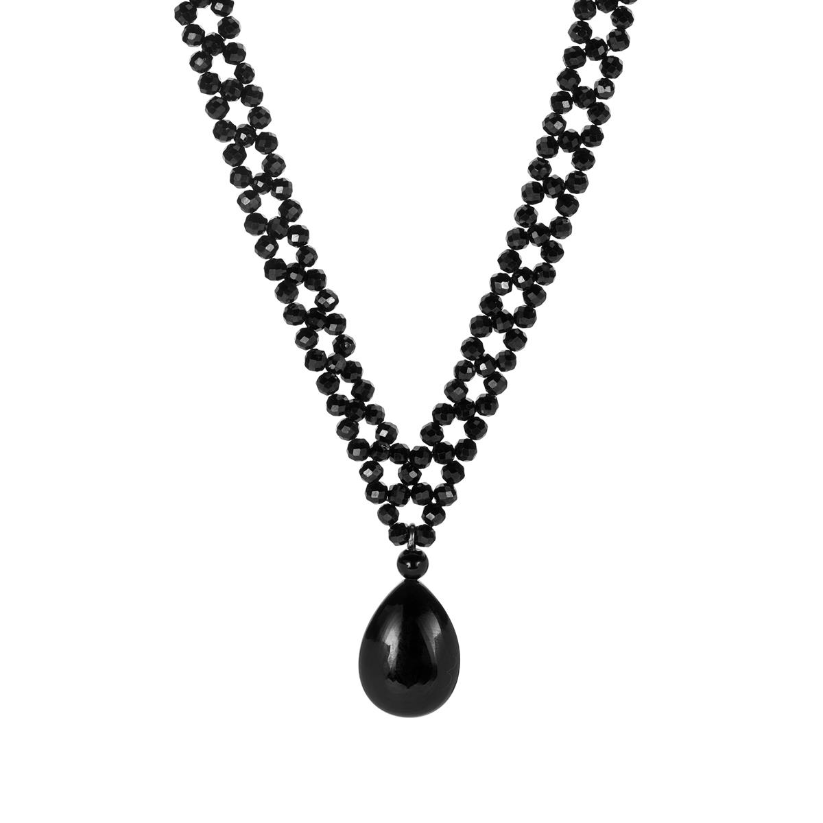 Black Onyx & Black Spinel Sterling Silver Necklace ATGW 93.80cts | Gemporia