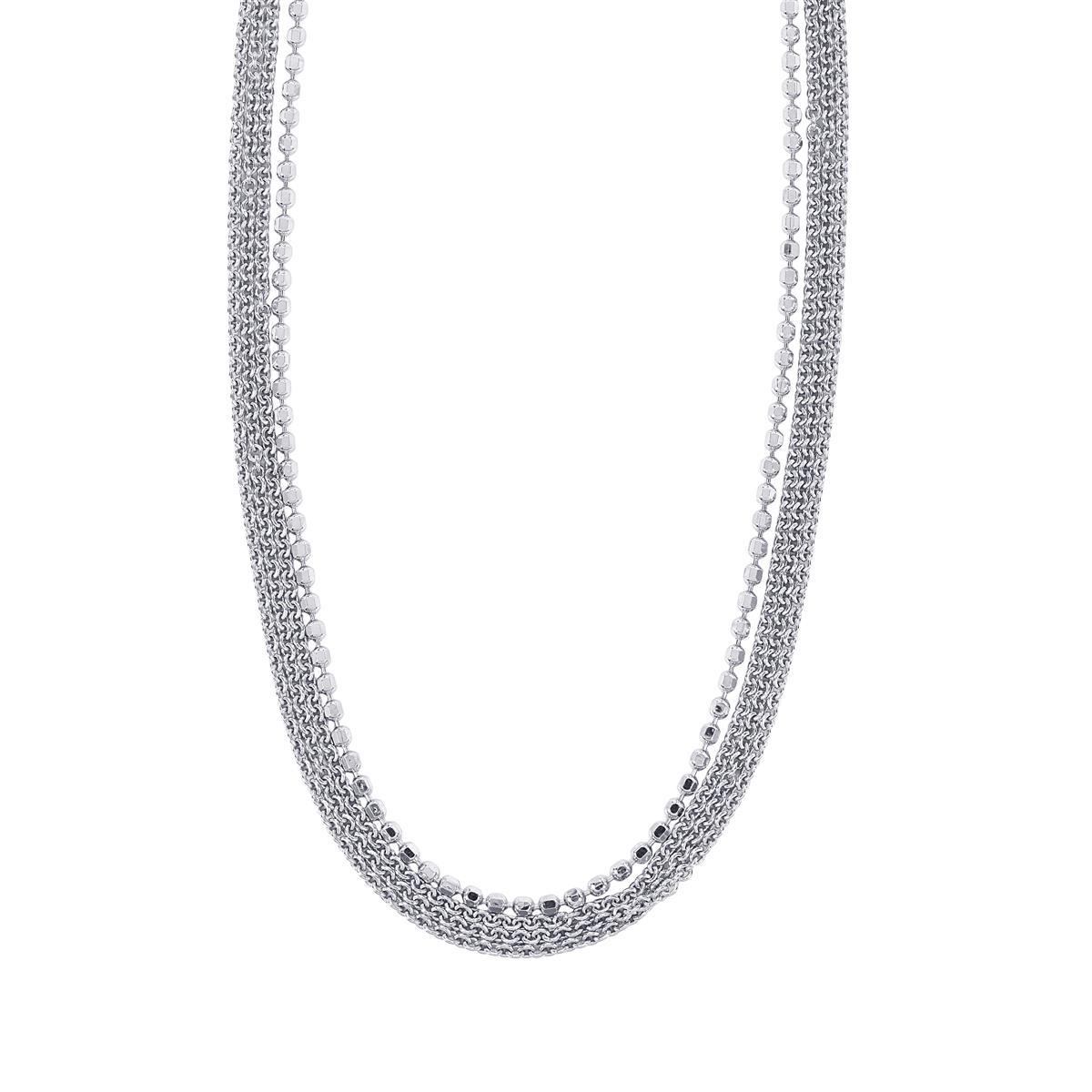 26 Sterling Silver Altro Diamond Cut Multi Strand Slider Necklace 13