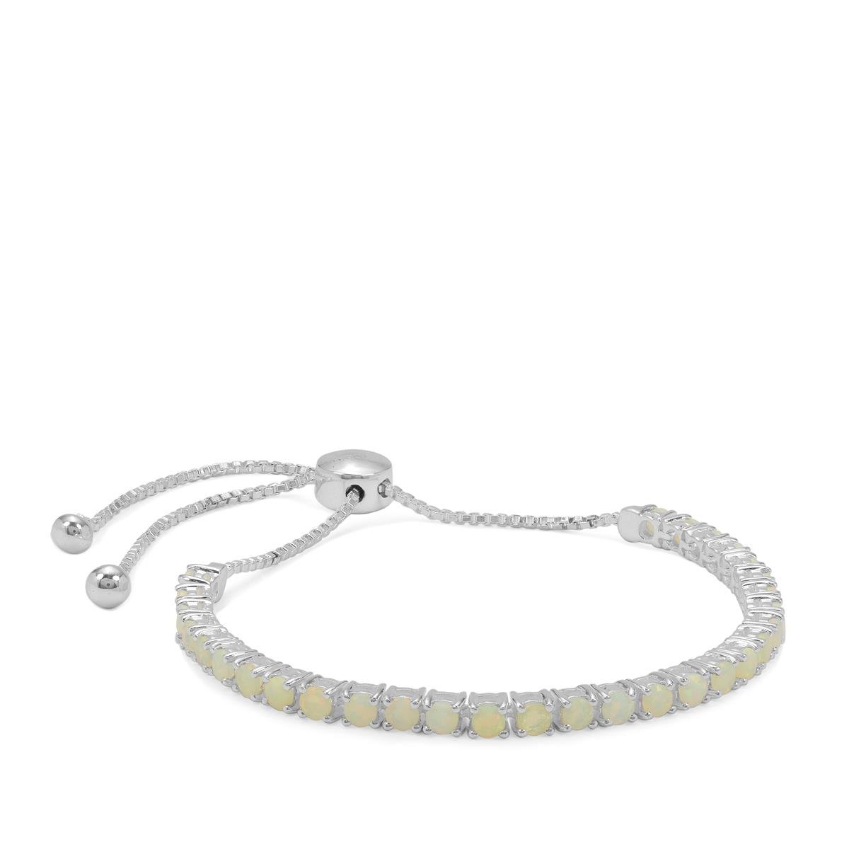 2.55ct Ethiopian Opal Sterling Silver Slider Bracelet | Gemporia