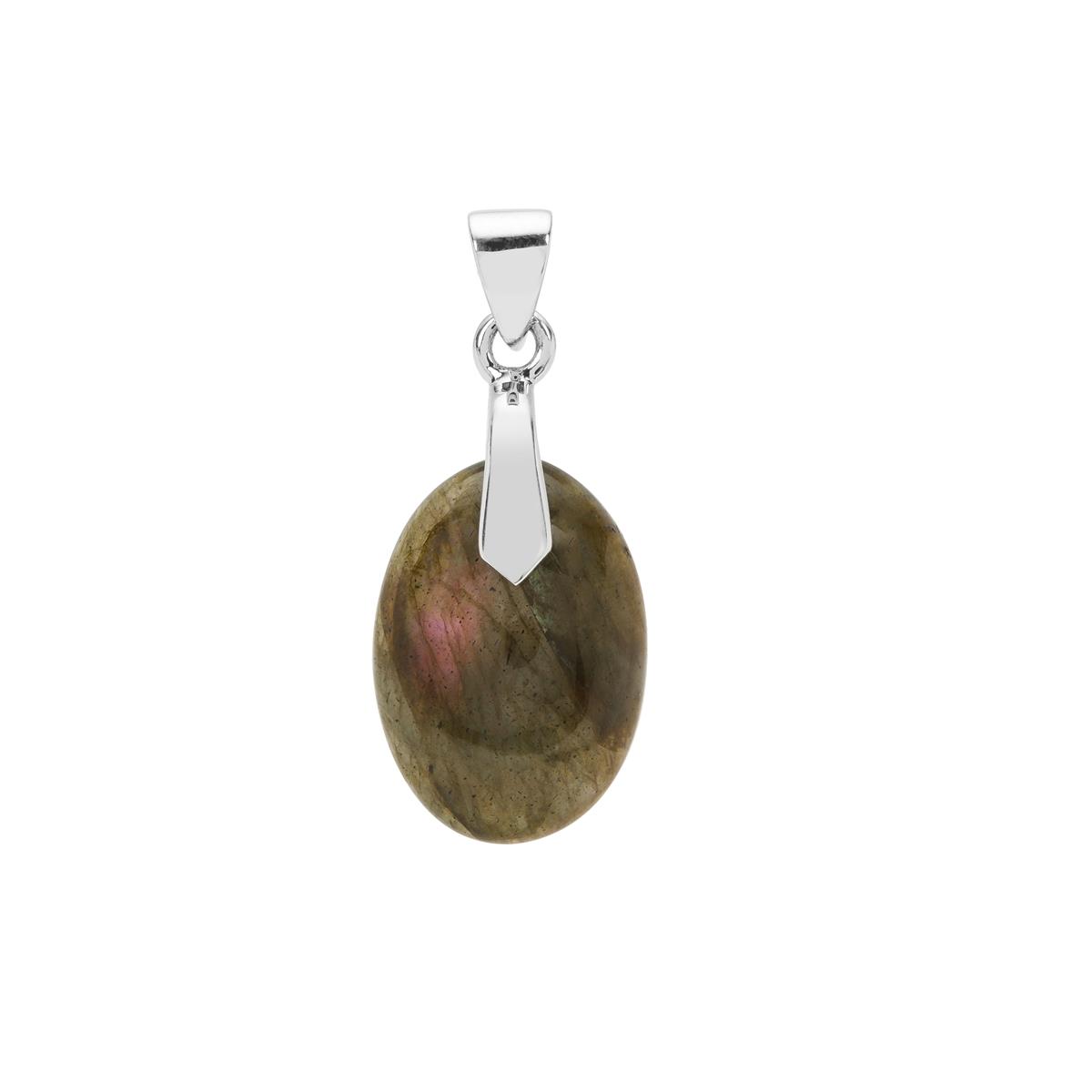 Pink Flash Labradorite Pendant in Sterling Silver Gemporia