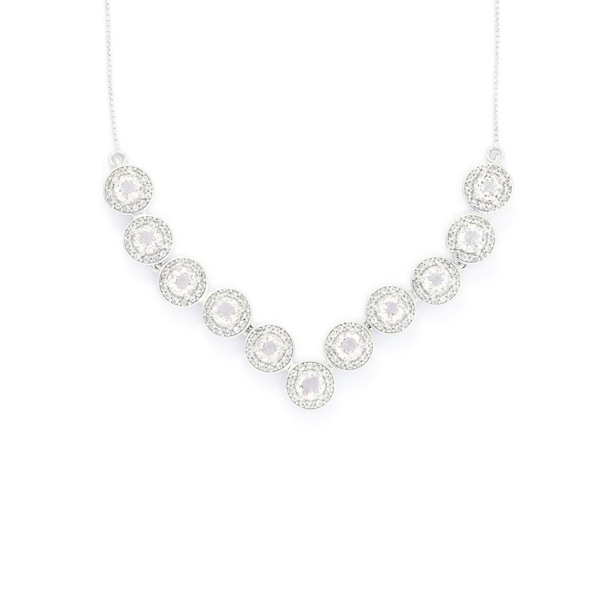 Zambezia Morganite & White Topaz Sterling Silver Necklace