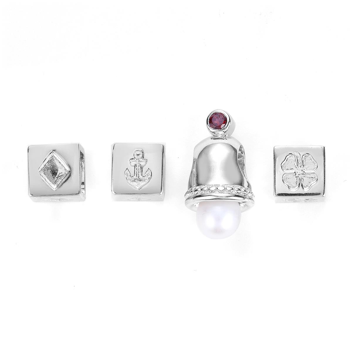 Kaori Cultured Pearl & Mozambique Garnet Sterling Silver