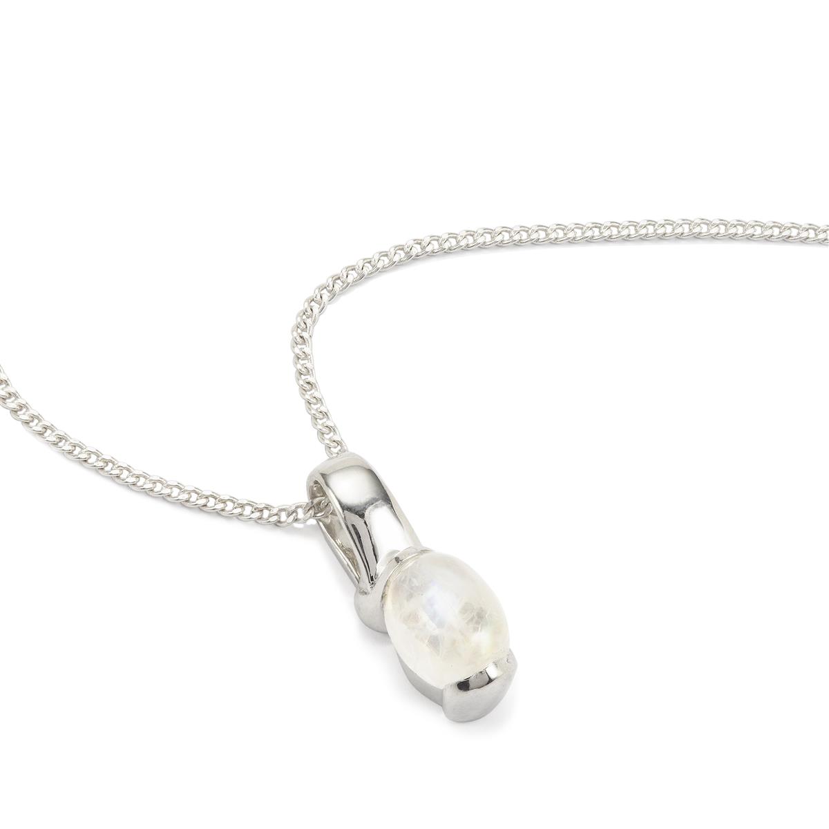 Blue Quartz & Rainbow Moonstone Sterling Silver Pendant