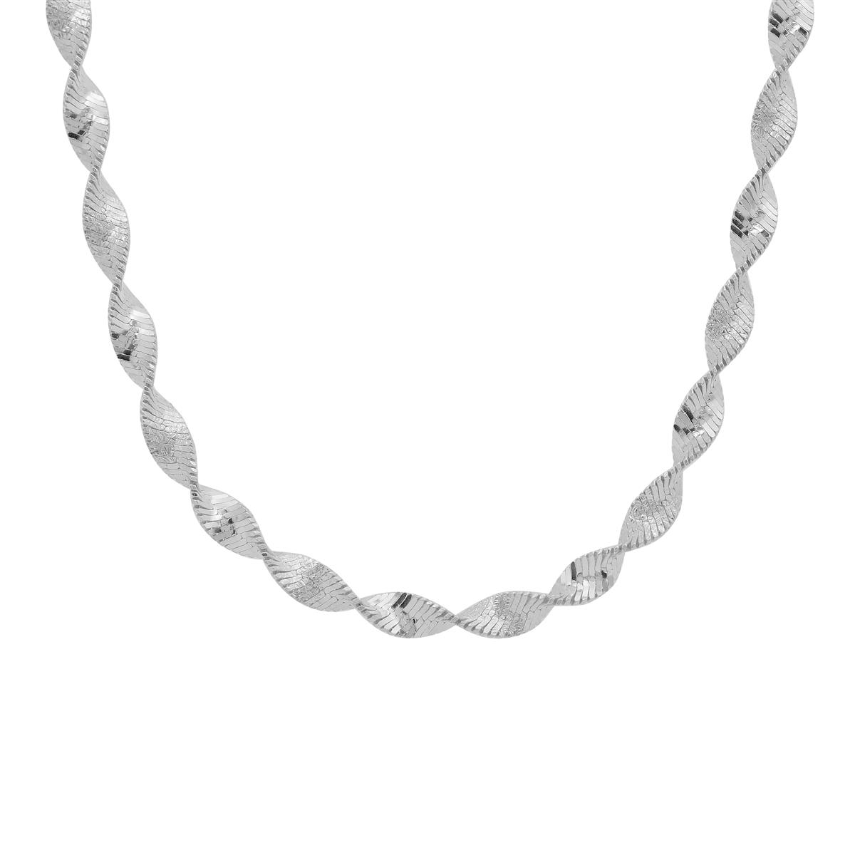 18 Sterling Silver Dettaglio Twisted Herringbone Chain 5.17g Gemporia