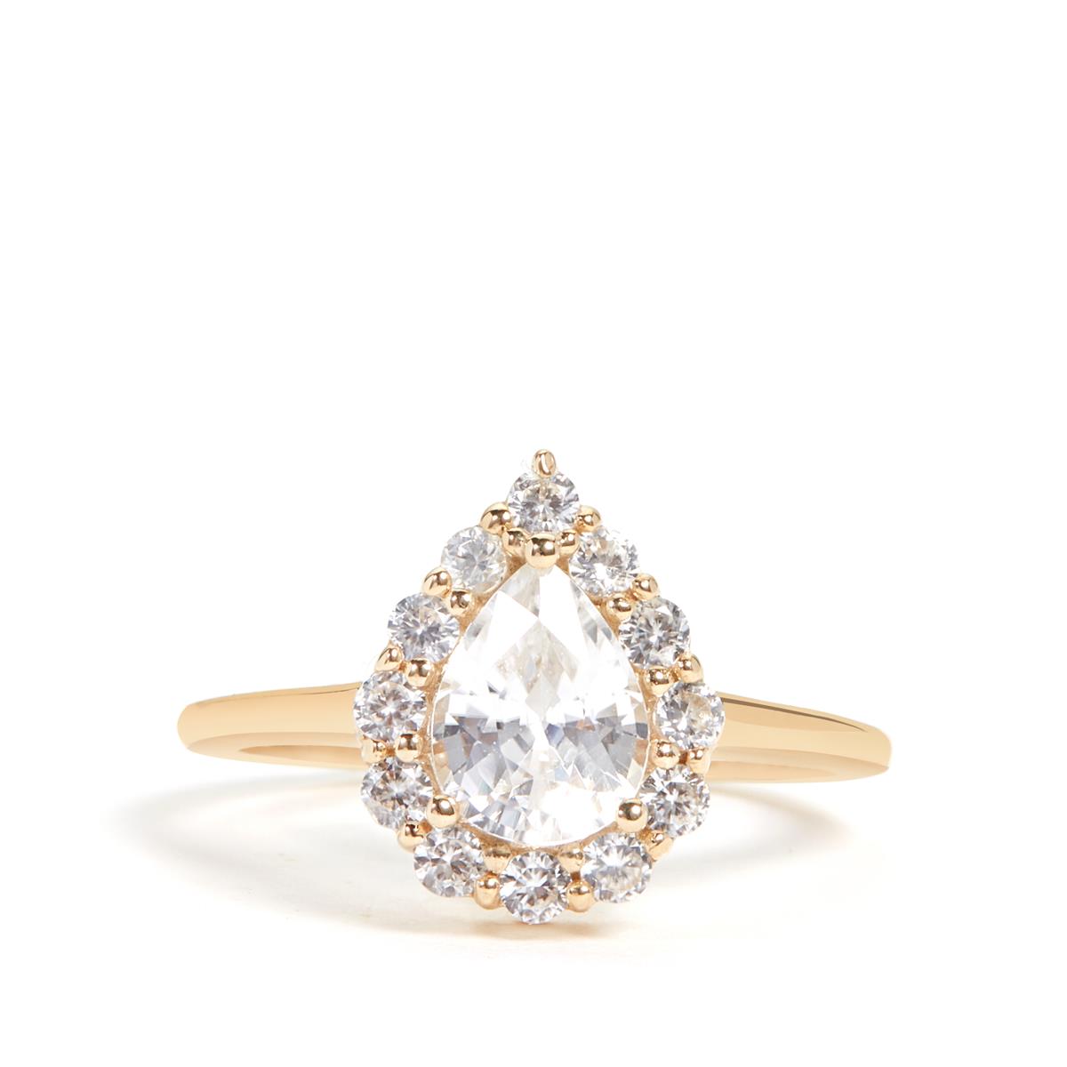 2.34ct Kaduna White Zircon 9K Gold Ring Gemporia
