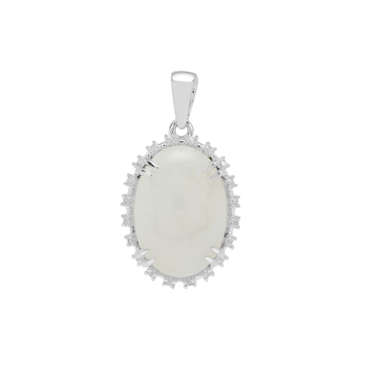 MUSE Sterling Silver 11.02ctw Rainbow Moonstone & Zircon Earrings
