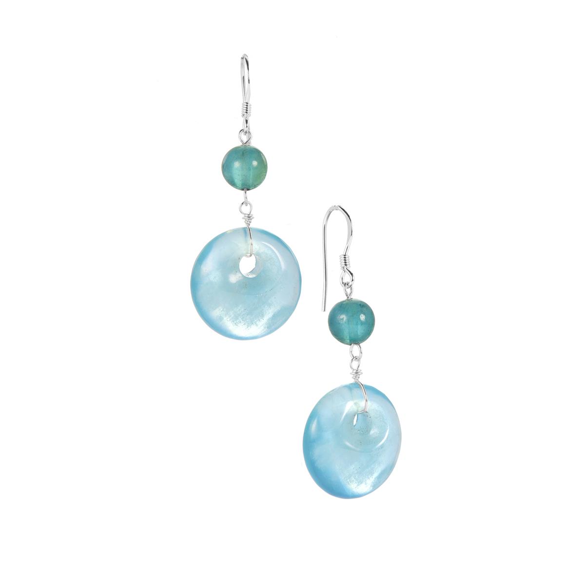 41cts Kashmir Aquamarine Sterling Silver Earrings (F) | Gemporia