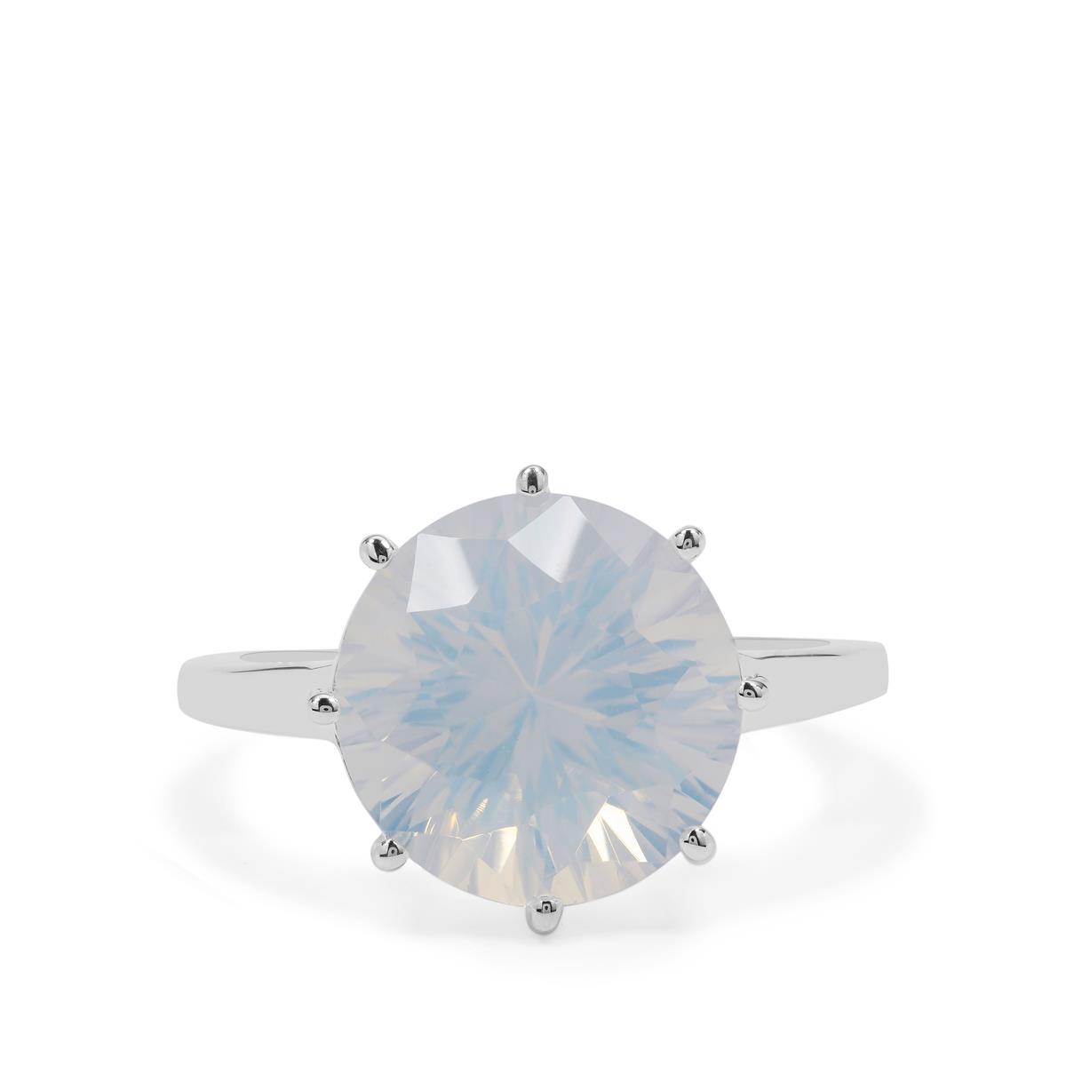 5.65ct Concave Cut Blue Moon Quartz Sterling Silver Ring | Gemporia