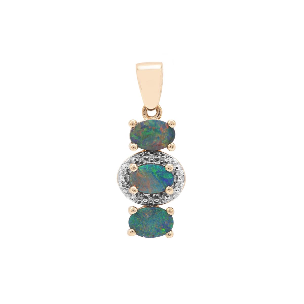Crystal Opal on Ironstone 9K Gold Pendant Gemporia